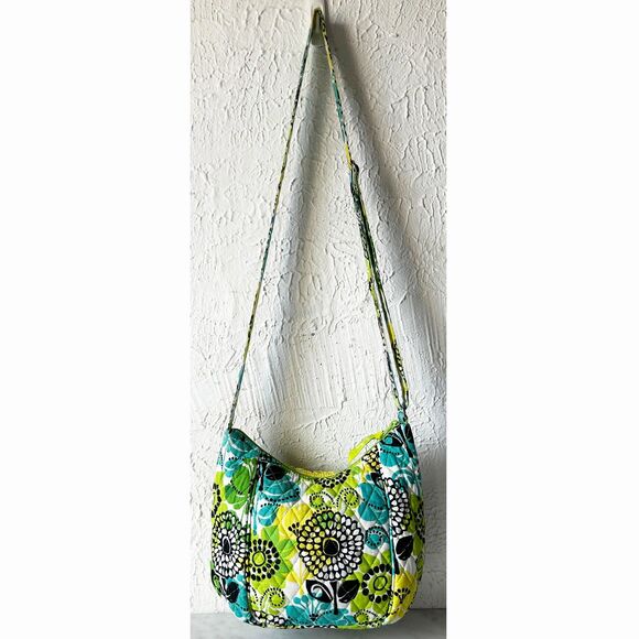 Vera Bradley Limes Away Clare Crossbody Shoulder Bag Purse Zip Top Pockets - Picture 4 of 10